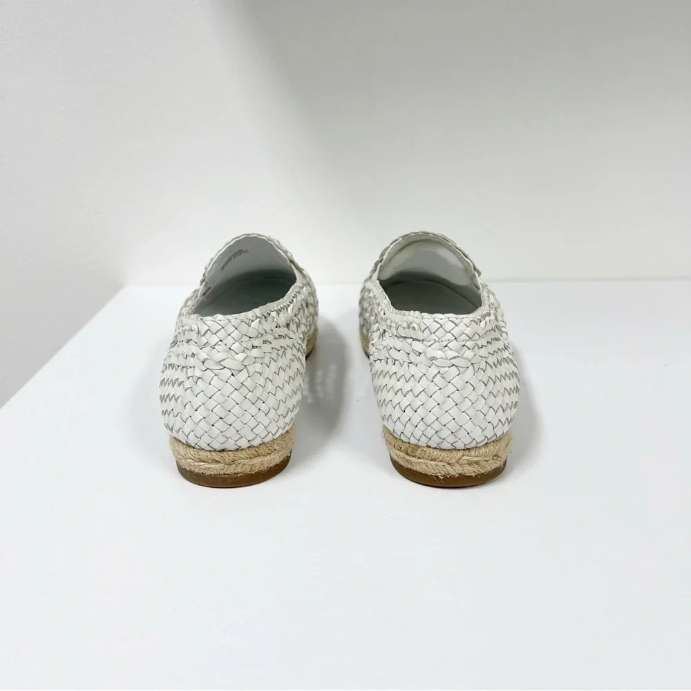 Michael Kors Collection Toni Espadrilles Flat in Optic‎ White 38 Leather